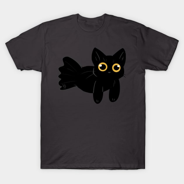 Black Catfish T-Shirt by LeafBunnyStudios